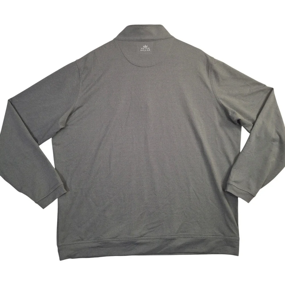 Peter Millar Crown Sport Mens XXL Gray Royal Portrush Golf Club 1/4 Zip Pullover